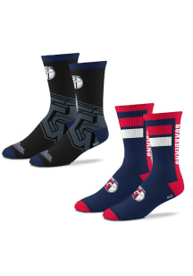 Cleveland Guardians Double Duo 2 Pack Mens Crew Socks