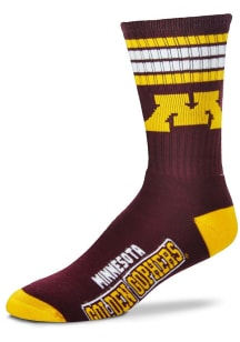 Minnesota Golden Gophers 4 Stripe Deuce Mens Crew Socks