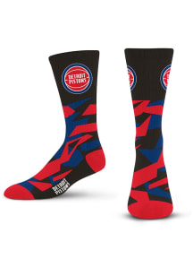 Detroit Pistons Shattered Camo Mens Crew Socks