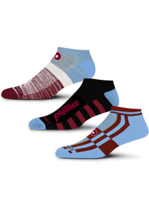 Philadelphia Phillies Cooperstown Stripe Stack 3pk No Show Socks Mens No Show Socks