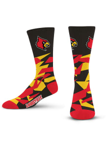 Louisville Cardinals Shattered Camo Mens Crew Socks