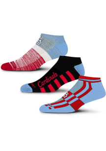 St Louis Cardinals Cooperstown Stripe Stack 3pk No Show Socks Mens No Show Socks