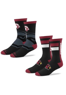 Arizona Cardinals Duo 2pk Mens Crew Socks