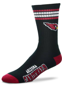 Arizona Cardinals Black 4 Stripe Deuce Youth Crew Socks