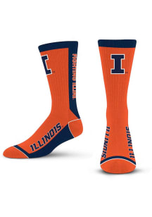 MVP Illinois Fighting Illini Mens Crew Socks - Orange