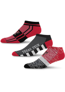 Texas Tech Red Raiders Stack Stripe 3 Pack Mens No Show Socks