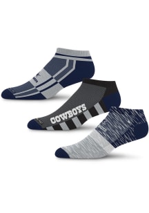 Dallas Cowboys Stack Stripe 3 Pack Mens No Show Socks