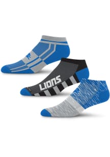 Detroit Lions Stack Stripe 3 Pack Mens No Show Socks