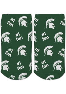 #1 Fan Michigan State Spartans Baby Quarter Socks - Green
