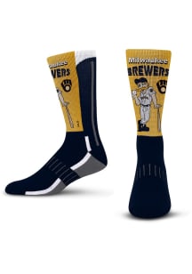 Milwaukee Brewers Navy Blue Mascot Fever Youth Crew Socks