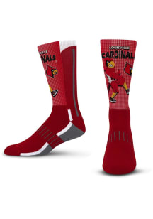 Louisville Cardinals Red Mascot Fever Youth Crew Socks