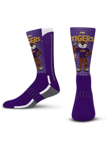 LSU Tigers Purple Mascot Fever Youth Crew Socks