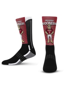 Oklahoma Sooners Crimson Mascot Fever Youth Crew Socks