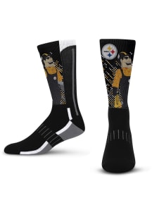 Pittsburgh Steelers Black Mascot Fever Youth Crew Socks