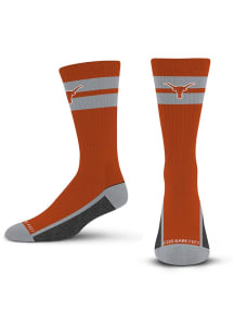 Texas Longhorns Double Tube Stripe Team Mens Crew Socks