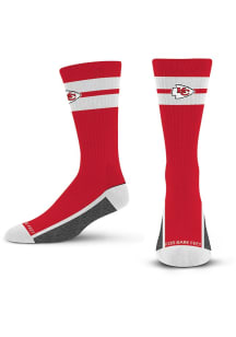 Kansas City Chiefs Double Tube Stripe Team Mens Crew Socks