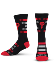 Philadelphia Phillies 577 Fade to Black Mens Crew Socks