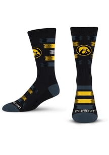 577 Fade to Black Iowa Hawkeyes Mens Crew Socks - Black