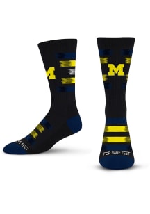 577 Fade to Black Michigan Wolverines Mens Crew Socks - Yellow