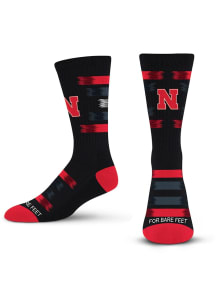 577 Fade to Black Nebraska Cornhuskers Mens Crew Socks - Red