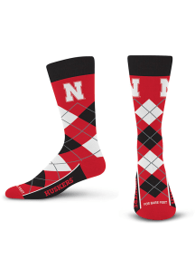 Remix Nebraska Cornhuskers Mens Argyle Socks - Red