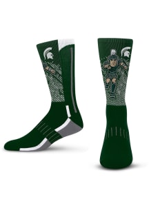 Michigan State Spartans Green Mascot Scoreboard Youth Crew Socks