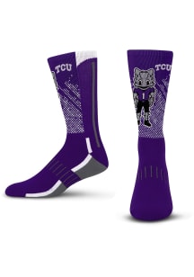 TCU Horned Frogs Purple Mascot Scoreboard Youth Crew Socks
