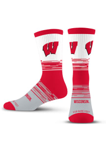 Elevate Wisconsin Badgers Mens Crew Socks - Red