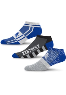 Kentucky Wildcats Stripe Stack 3 Pack Mens No Show Socks