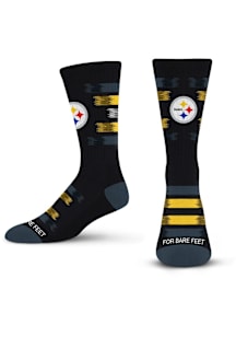 Pittsburgh Steelers 577 Fade to Black Mens Crew Socks