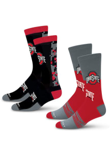 Digi Split 2 Pk Ohio State Buckeyes Mens Crew Socks - Red