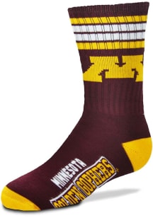 4 Stripe Deuce Minnesota Golden Gophers Youth Crew Socks - Red