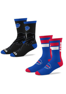 Buffalo Bills Double Duo 2pk Mens Crew Socks