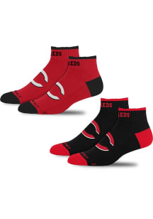 Cincinnati Reds Front and Center 2pk Mens No Show Socks