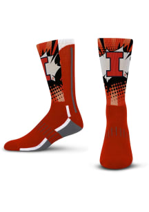 Ka Pow Illinois Fighting Illini Mens Crew Socks - Orange