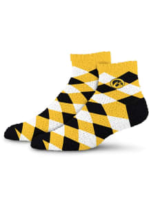 109 Diamond Sleepsoft Iowa Hawkeyes Womens Quarter Socks - Black