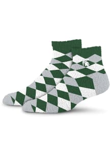 109 Diamond Sleepsoft Michigan State Spartans Womens Quarter Socks - Green