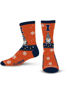 509 Sweater Gnome Illinois Fighting Illini Mens Crew Socks - Orange