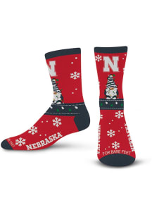 509 Sweater Gnome Nebraska Cornhuskers Mens Crew Socks - Red