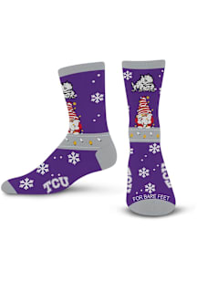 TCU Horned Frogs 509 Sweater Gnome Mens Crew Socks