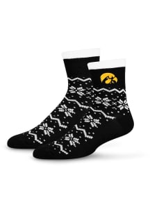 160 Snowflake Lane Iowa Hawkeyes Womens Quarter Socks - Black