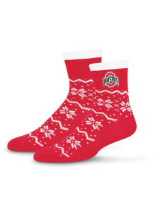 160 Snowflake Lane Ohio State Buckeyes Womens Quarter Socks - Red