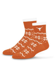 Texas Longhorns 160 Snowflake Lane Womens Quarter Socks