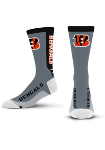 Cincinnati Bengals Cool Grey Jump Key Mens Crew Socks