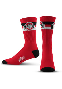 TMC 2 Stripe Ohio State Buckeyes Mens Crew Socks - Red