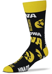 Wall to Wall Iowa Hawkeyes Mens Dress Socks - Black