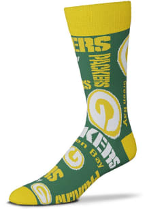 Green Bay Packers Wall to Wall Mens Dress Socks