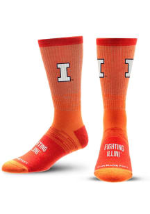 Team Tonal Illinois Fighting Illini Mens Crew Socks - Orange