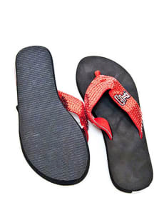 Texas Tech Red Raiders Red and Black Sequin Womens Flip Flops