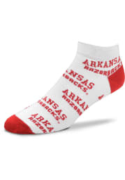 Arkansas Razorbacks Allover Team Logo Womens No Show Socks